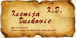 Ksenija Dušković vizit kartica